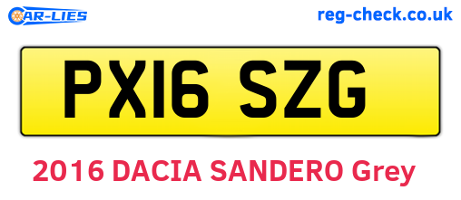 PX16SZG are the vehicle registration plates.