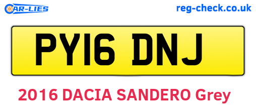 PY16DNJ are the vehicle registration plates.