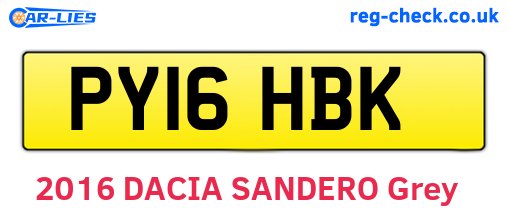 PY16HBK are the vehicle registration plates.