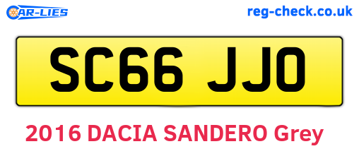 SC66JJO are the vehicle registration plates.