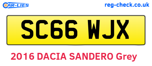 SC66WJX are the vehicle registration plates.