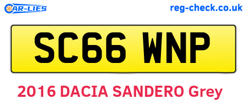 SC66WNP are the vehicle registration plates.