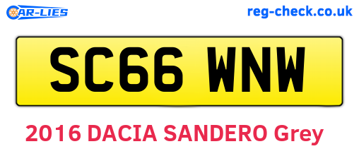 SC66WNW are the vehicle registration plates.