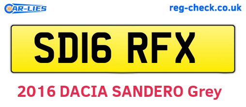 SD16RFX are the vehicle registration plates.