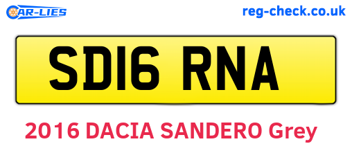 SD16RNA are the vehicle registration plates.
