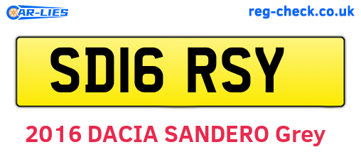 SD16RSY are the vehicle registration plates.