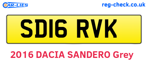 SD16RVK are the vehicle registration plates.