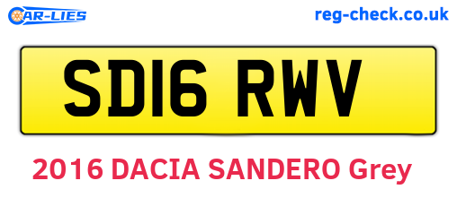 SD16RWV are the vehicle registration plates.