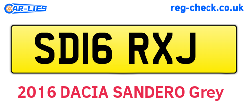 SD16RXJ are the vehicle registration plates.