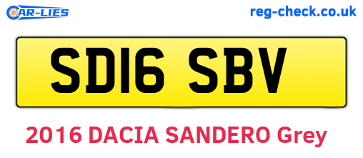 SD16SBV are the vehicle registration plates.