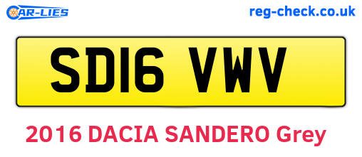 SD16VWV are the vehicle registration plates.