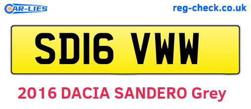 SD16VWW are the vehicle registration plates.