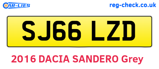 SJ66LZD are the vehicle registration plates.