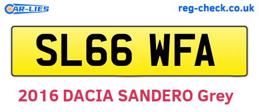 SL66WFA are the vehicle registration plates.