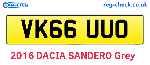 VK66UUO are the vehicle registration plates.