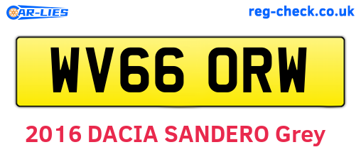 WV66ORW are the vehicle registration plates.