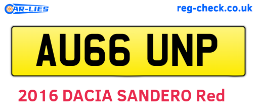 AU66UNP are the vehicle registration plates.