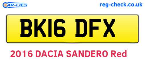 BK16DFX are the vehicle registration plates.