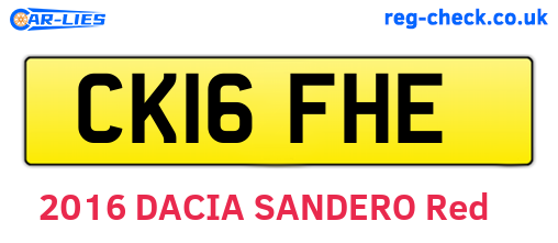 CK16FHE are the vehicle registration plates.