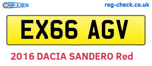 EX66AGV are the vehicle registration plates.