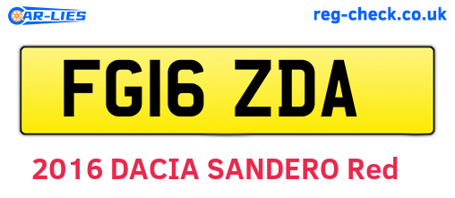 FG16ZDA are the vehicle registration plates.