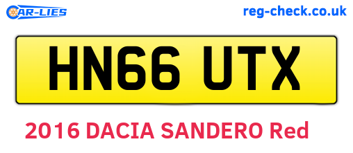 HN66UTX are the vehicle registration plates.