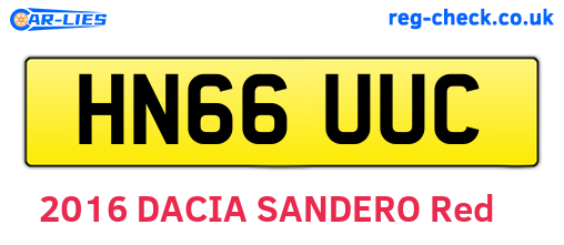 HN66UUC are the vehicle registration plates.