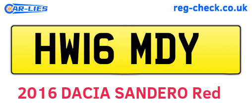 HW16MDY are the vehicle registration plates.