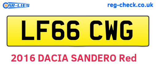 LF66CWG are the vehicle registration plates.