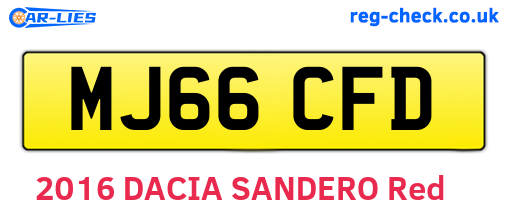 MJ66CFD are the vehicle registration plates.