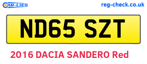 ND65SZT are the vehicle registration plates.