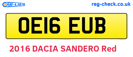 OE16EUB are the vehicle registration plates.