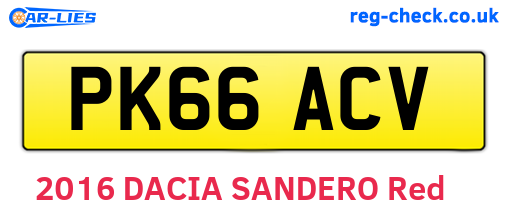 PK66ACV are the vehicle registration plates.