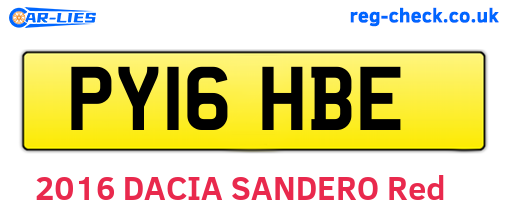 PY16HBE are the vehicle registration plates.