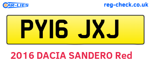 PY16JXJ are the vehicle registration plates.