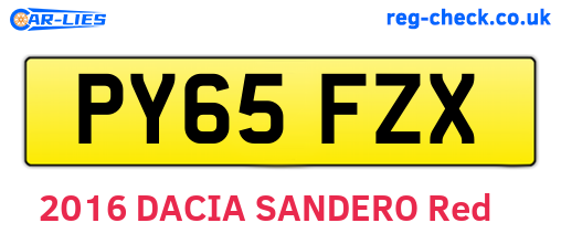 PY65FZX are the vehicle registration plates.