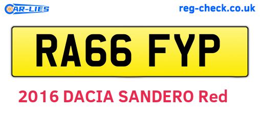 RA66FYP are the vehicle registration plates.