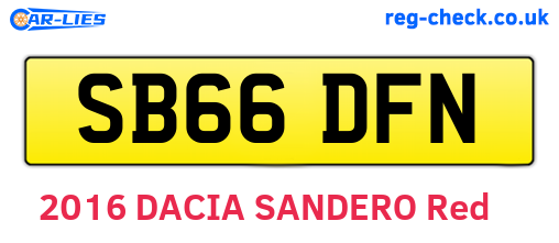 SB66DFN are the vehicle registration plates.