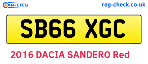 SB66XGC are the vehicle registration plates.