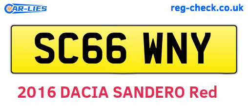 SC66WNY are the vehicle registration plates.