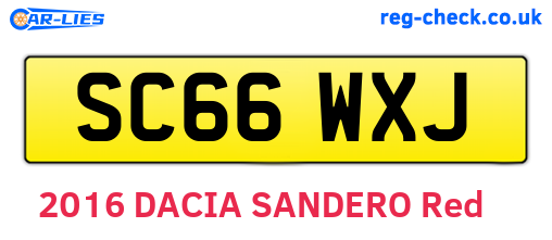 SC66WXJ are the vehicle registration plates.