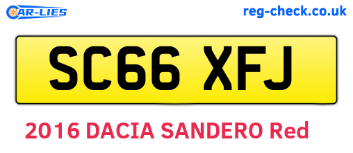 SC66XFJ are the vehicle registration plates.