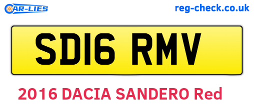 SD16RMV are the vehicle registration plates.