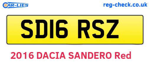 SD16RSZ are the vehicle registration plates.