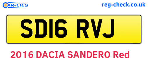 SD16RVJ are the vehicle registration plates.
