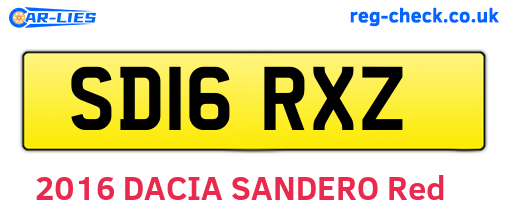 SD16RXZ are the vehicle registration plates.