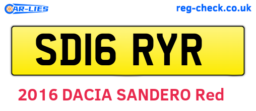 SD16RYR are the vehicle registration plates.