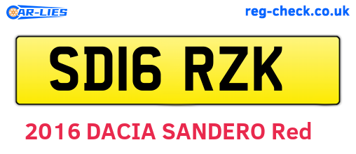 SD16RZK are the vehicle registration plates.