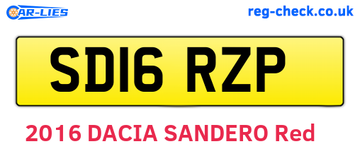 SD16RZP are the vehicle registration plates.
