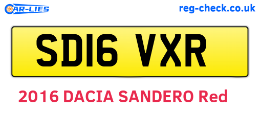 SD16VXR are the vehicle registration plates.
